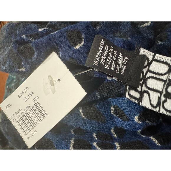 Clara Sun Woo Animal Print Knit Top 1X NEW - Picture 3 of 6